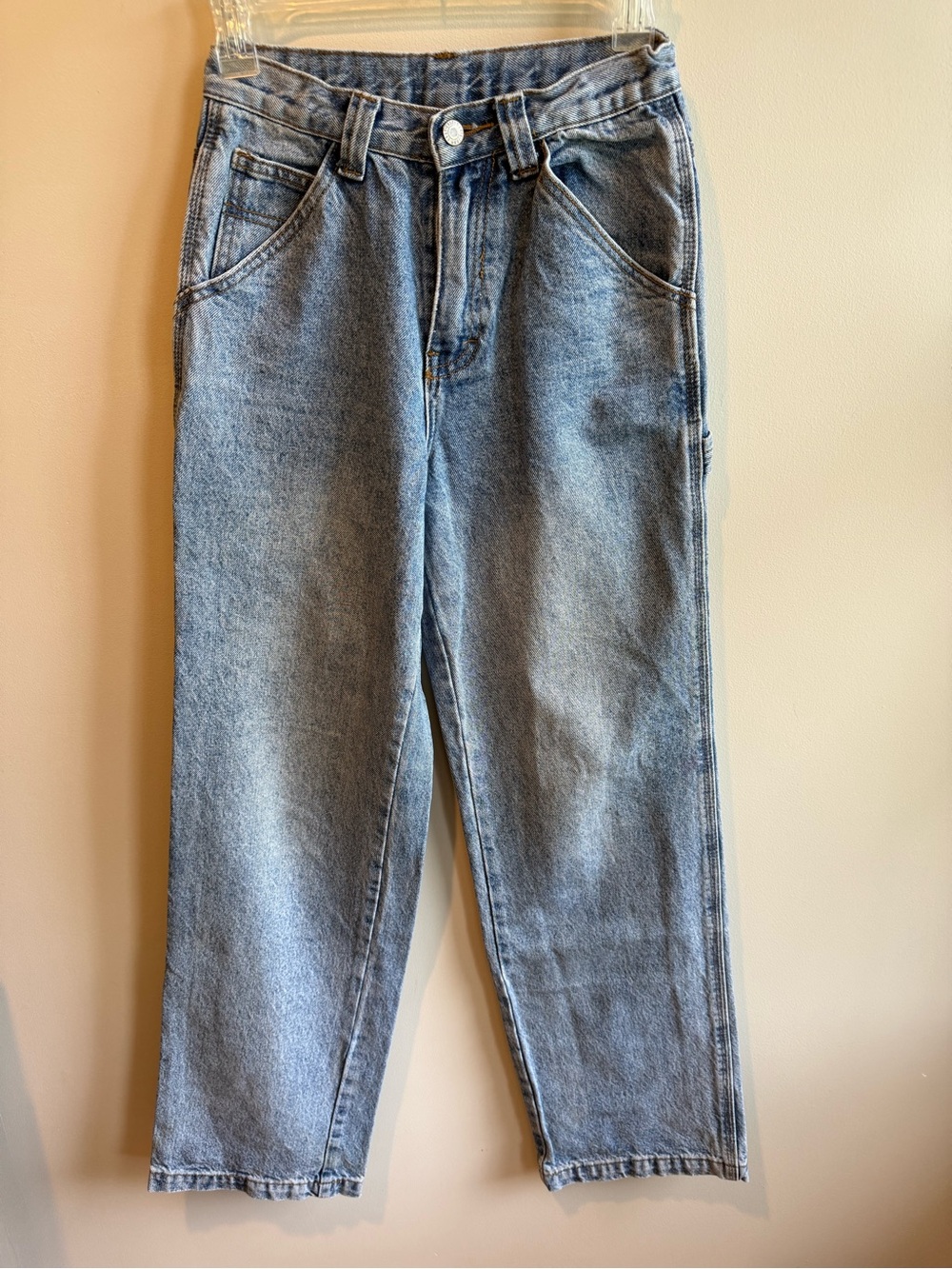 Brandy Melville J Galt Baggy Wide Leg High Rise Medium Wash Denim Jeans, size Sm
